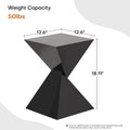 Contemporary Acrylic Accent End Table for Outdoor Use - Dimensions: 18.11"H x 12.6"W x 12.6"L