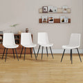 Set of 4 Modern Artificial Leather Dining Chairs for Kitchen