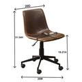 Antique Brown Faux Leather 360-Degree Swivel Office Chair with Air Lift