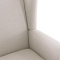 Set of 2 Accent Armchairs with Turned Legs in Blue, Beige, and Grey