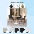 Bristol 35-Inch Round Dining Table for 4 with Sintered Stone Top and White Stainless Steel Pedestal Base