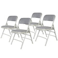 Hampden Furnishings Bernadine Collection Set of 4 Fabric Triple Brace Folding Chairs