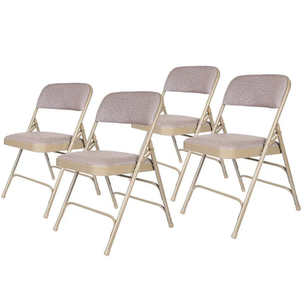 Hampden Furnishings Bernadine Collection Set of 4 Fabric Triple Brace Folding Chairs