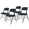 Hampden Furnishings Bernadine Collection Set of 4 Fabric Triple Brace Folding Chairs