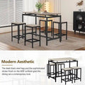 Contemporary 5-Piece Space-Saving Bar Table Set with Table and Stools