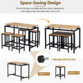 Contemporary 5-Piece Space-Saving Bar Table Set with Table and Stools