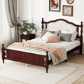 Queen Size Upholstered Bed with Headboard and Footboard, Featuring Dual Bed Rail Support Feet and Central Platform Support