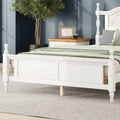 Queen Size Upholstered Bed with Headboard and Footboard, Featuring Dual Bed Rail Support Feet and Central Platform Support