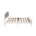 Queen Size Upholstered Bed with Headboard and Footboard, Featuring Dual Bed Rail Support Feet and Central Platform Support