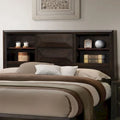 Furniture of America Zuloey Transitional Espresso Wood Platform Bed with Bookcase Headboard and Storage Drawers