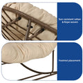 Moasis Oversized Outdoor Papasan Rocking Chair with Cushion - Patio Basket Chair