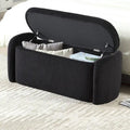 Upholstered Fabric Storage Ottoman for Entryway