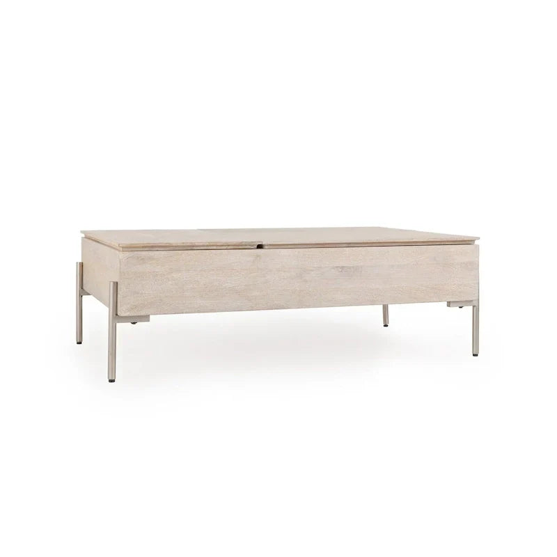 Rocklin White Mango Wood Lift-Top Coffee Table by Classic Home