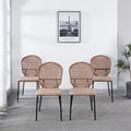 Set of 4 Upholstered Sennit Dining Chairs Featuring Sturdy Metal Legs
