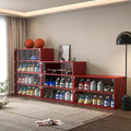 LED-Illuminated Glass Door Shoe Storage Cabinet for Sneakers