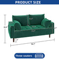Moasis 56-Inch Velvet Tufted Loveseat Sofa with Button-Detail Seat and Convenient Side Storage Pocket