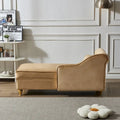 Contemporary Velvet Chaise Lounge Chair with Storage