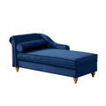 Contemporary Velvet Chaise Lounge Chair with Storage