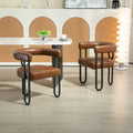 Set of 2 Contemporary PU Fabric Upholstered Barrel Accent Chairs - Stylish Dining and Living Room Armchairs