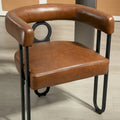Set of 2 Contemporary PU Fabric Upholstered Barrel Accent Chairs - Stylish Dining and Living Room Armchairs