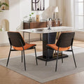 Set of 2 Retro Linen Dining Chairs with Bentwood Backs and Metal Legs