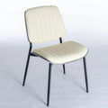 Set of 2 Retro Linen Dining Chairs with Bentwood Backs and Metal Legs