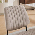 Set of 2 Retro Linen Dining Chairs with Bentwood Backs and Metal Legs