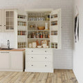 77-Inch Freestanding Tall Pantry Cabinet - Farmhouse Style Kitchen Storage