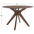 Round Dining Table with Wooden Base for Kitchen and Dining Room